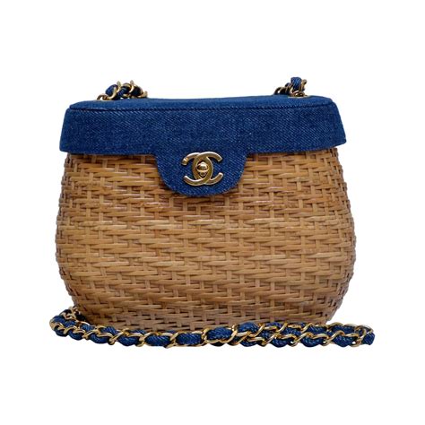 straw bag chanel|vintage Chanel straw bag.